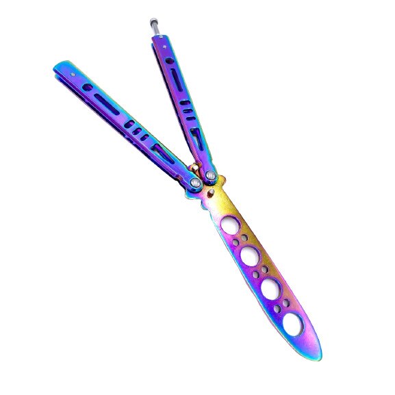 Briceag butterfly balisong, pentru antrenament, fara tais, 22 cm, CS:GO, fade